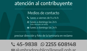 MEDIOS DE ATENCIN PARA RECLAMOS DE ALUMBRADO PBLICO 💡